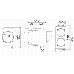 ASF semafor dvojkomorový, žiarovka E27 900Lm, hlinik, 230V ASF semafor dvojkomorový, žiarovka E27 900Lm, hlinik, 230V